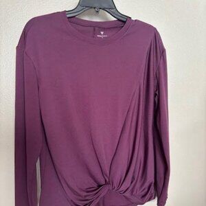 Yogasmoga Twisted Front Long Sleeve Purple Shirt Size S